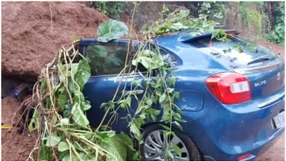 ഓഡിറ്റോറിയത്തിലെ ഭീമന്‍ മതില്‍ ബലേനോയുടെ മുകളിലേക്ക് ഇടിഞ്ഞുവീണു; കുടുംബം രക്ഷപ്പെട്ടത് തലനാരിഴയ്ക്ക്