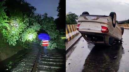 കനത്ത മഴ; തൃശൂരിൽ റെയിൽവെ ട്രാക്കിൽ മരം വീണ് ഗതാഗത തടസം, എറണാകുളത്ത് കാര്‍ തലകീഴായി മറിഞ്ഞു