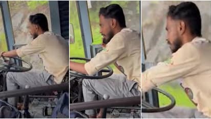 തിരുവനന്തപുരത്ത് നിന്നും പോയ കെഎസ്ആർടിസി, താമരശ്ശേരി ചുരത്തിൽ ഫോണിൽ സംസാരിച്ച് അപകട യാത്ര; ഒടുവിൽ സസ്പെൻഷൻ