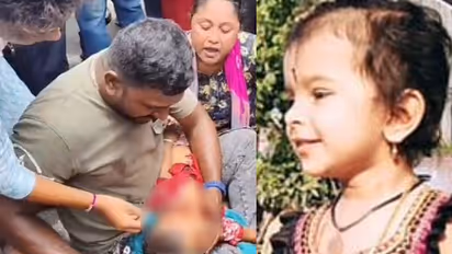 മകളെ നായ കടിച്ചു, ആശുപത്രിയിലേക്ക് ബൈക്കിൽ പോകവേ വലിച്ചിട്ട് പൊലീസ്, നിലത്തുവീണ 3 വയസുകാരി ലോറി കയറി മരിച്ചു