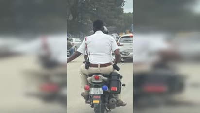 നാട്ടുകാർക്കൊക്കെ ഫൈനടിച്ചിട്ട് അങ്ങനങ്ങ് പോയാലോ; ട്രാഫിക് പൊലീസുകാരന് പണികൊടുത്ത് നാട്ടുകാർ