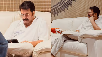 ഓഫ് വൈറ്റില് സ്റ്റൈലിഷായി മമ്മൂട്ടി; 'വേഗം തിരിച്ചു വായോ'ന്ന് ആരാധകർ, ഫോട്ടോകൾ വൈറൽ