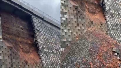 കൂരിയാട് ദേശീയപാതയുടെ സംരക്ഷണ ഭിത്തി വീണ്ടും തകര്ന്നു; സര്വീസ് റോഡിൽ കൂടുതൽ സ്ഥലങ്ങളിൽ വിള്ളൽ