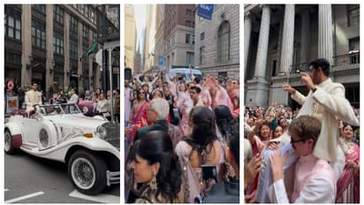 വാൾ സ്ട്രീറ്റ് നിശ്ചലമാക്കി ഇന്ത്യന് വിവാഹ ആഘോഷം; വീഡിയോ വൈറൽ