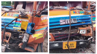 ദുരിതം വിതച്ച് ഒറ്റപ്പാലത്തെ ഗതാഗതക്കുരുക്ക്; ബസിന് പിന്നിൽ മണൽ കയറ്റിവന്ന ടിപ്പറിടിച്ചു; ഒരാൾക്ക് പരിക്ക്