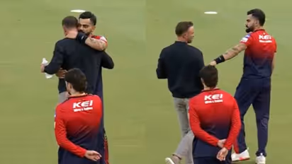 ജയിച്ചേക്കണേടാ മോനേ...! കലാശപ്പോരിന് മുൻപ് കോലിയെ കണ്ട് എബി ഡിവില്ലിയേഴ്‌സ്