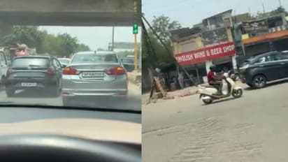 നടുറോഡിൽ കാർ നിർത്തി ഇറങ്ങിപ്പോയി, തുടരെ ഹോണടിച്ച് പിന്നിലെ വാഹനങ്ങള്‍, പോയത് ബിയർ വാങ്ങാൻ,  പിഴ 2500