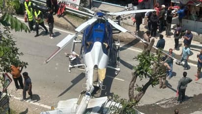 rudraprayag helicopter emergency landing technical failure viral video