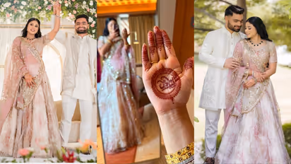 rinku singh wife priya saroj minimal mehndi design