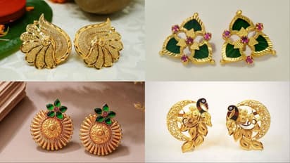 women gold earrings new design with price