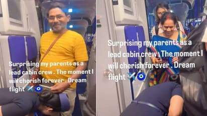 परमिता रॉय ने माता-पिता को फ्लाइट में सरप्राइज दिया।