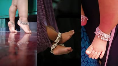 Trendy silver anklet designs for baby girls under 30 grams
