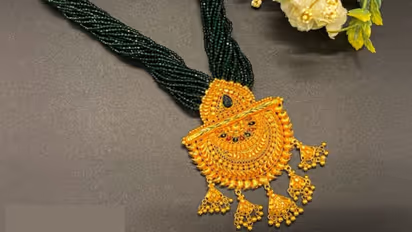Latest green beaded mangalsutra for monsoon festivals