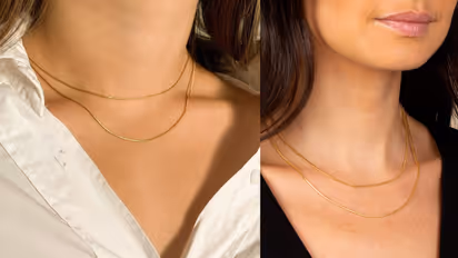 Trending double layer gold necklace for lehenga outfit