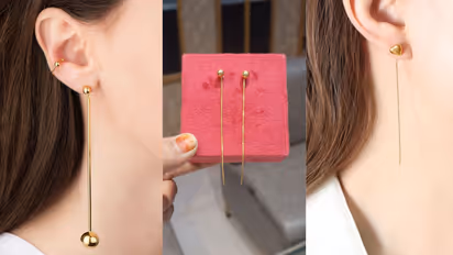 Gold Sui Dhaga Earrings : मॉडर्न सुई-धागा डिझाईन्स, श्रावणात असा करा आकर्षक श्रृंगार