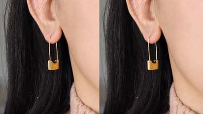 Easy Korean earring design with safety pin for beginners