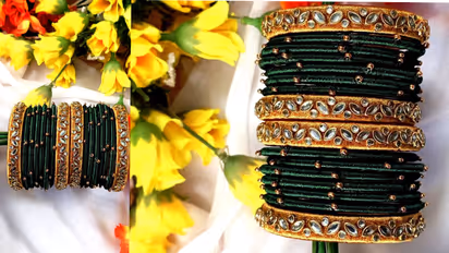 Latest gold bangle set for Hartalika Teej celebration
