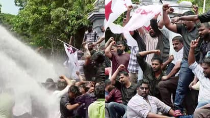SFI, left wing activists storm Kerala University; police use water cannons to control clashes at Raj Bhavan