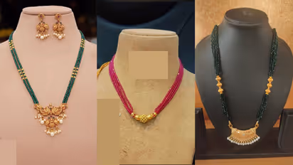 Elegant short crystal mangalsutra for daily wear in Sawan