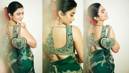 Traditional hairstyle for Sawan green saree look