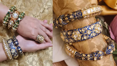 Sawan special Rajwadi style Meenakari chudi design for women