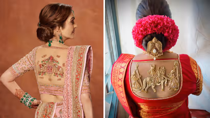 fancy Statement back Blouses design 