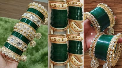Trendy Punjabi chura sets in green for Teej