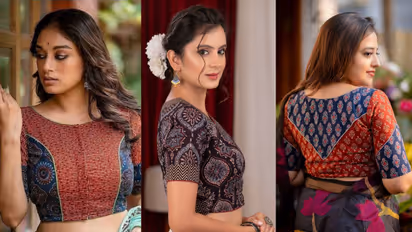 Office-appropriate Ajrakh print blouse ideas