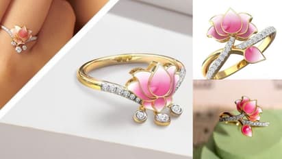 Trendy lotus shape ring for Rakhi celebration