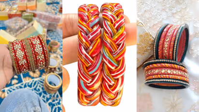 Colorful lakh bangle design with meenakari art