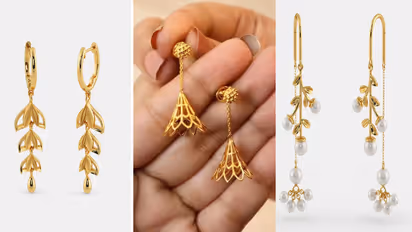 Dazzling Latkan Gold Earrings Designs in 22Kt