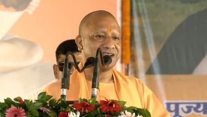 Uttar Pradesh CM Yogi Adityanath delivering a speech