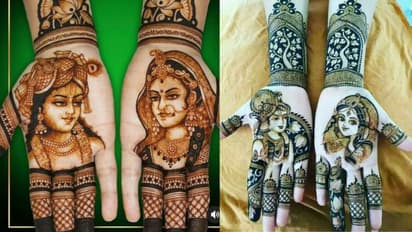 Simple Janmashtami front hand mehndi design
