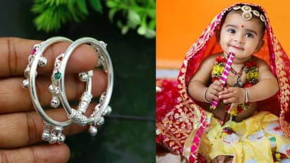 new born kids silver bangle