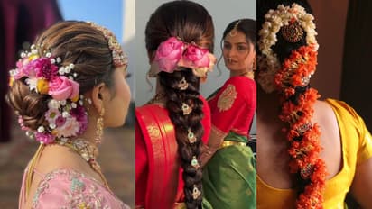 Simple hairstyle for Janmashtami gopi look