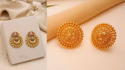 Stylish 6 gram gold tops design perfect for Hartalika gift 