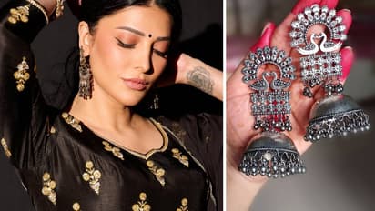  oxidised earrings with black outfits