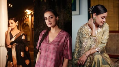 Elegant updo like Dia Mirza for Ganesh Chaturthi puja