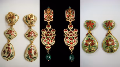 Trendy Minakari earrings for wedding look