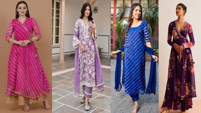 leheriya and Floral print suit