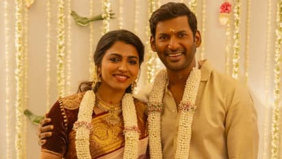 south actor vishal engaged with actress sai dhansika photos
