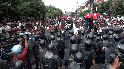 People protest against the Nepal government’s decision to block several social media platforms