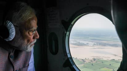 PM Modi conducts an aerial survey of flood-affected areas, in Gurdaspur
