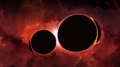 Illustration of Black Holes Merging 