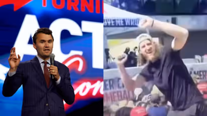 Charlie Kirk and Bearded Man