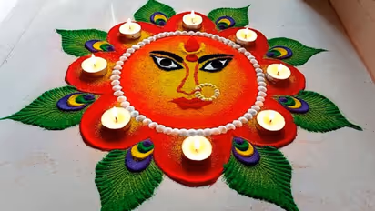 Latest rangoli design for Navratri