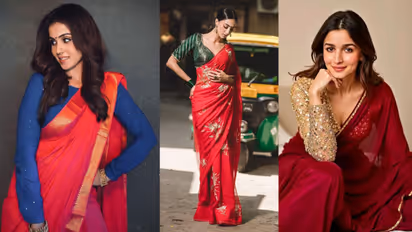 contrast blouse for red saree