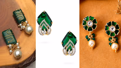 पन्ना स्टोन स्टड इयररिंग डिजाइंस