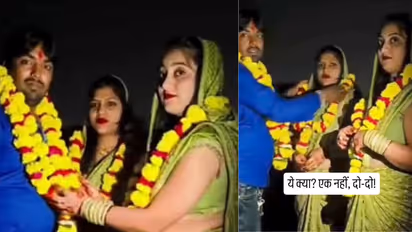 one man two wifes karwa chauth vrat viral video