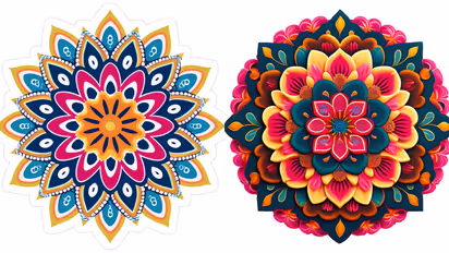 3D Rangoli Stickers for diwali online